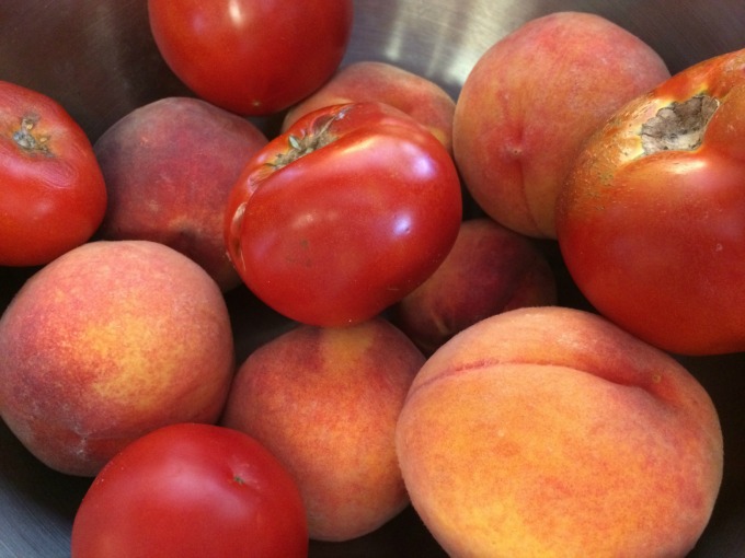 tomatoes and peaches