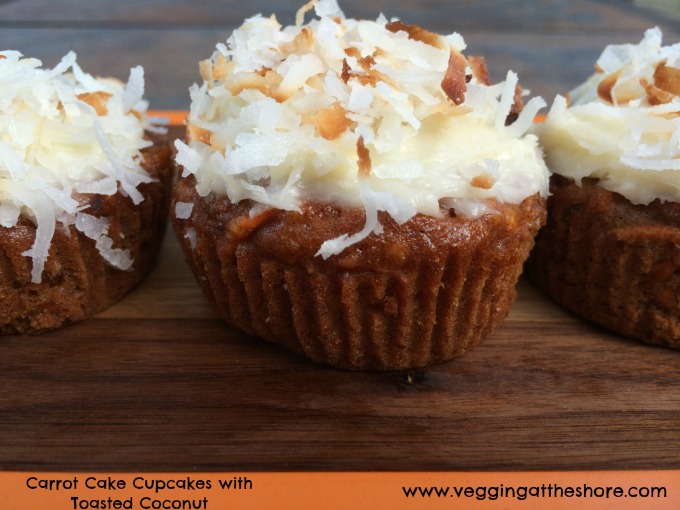 Carrot Cake Cupcakes with Toasted Coconut