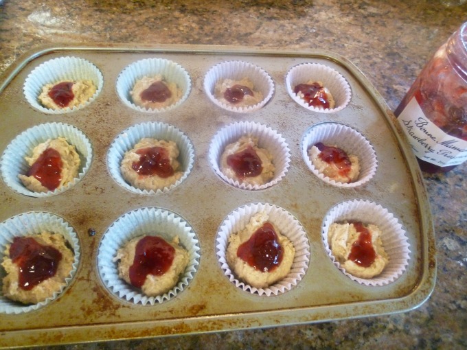 Muffins with Strawberry Topping