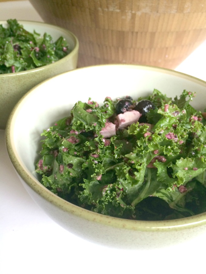 Kale Salad with Blueberry Vinaigrette