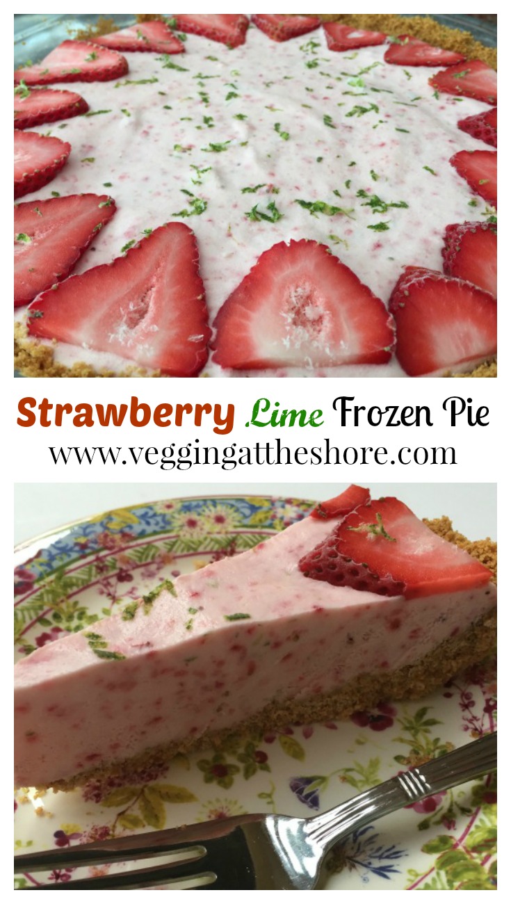Strawberry Lime Frozen Pie
