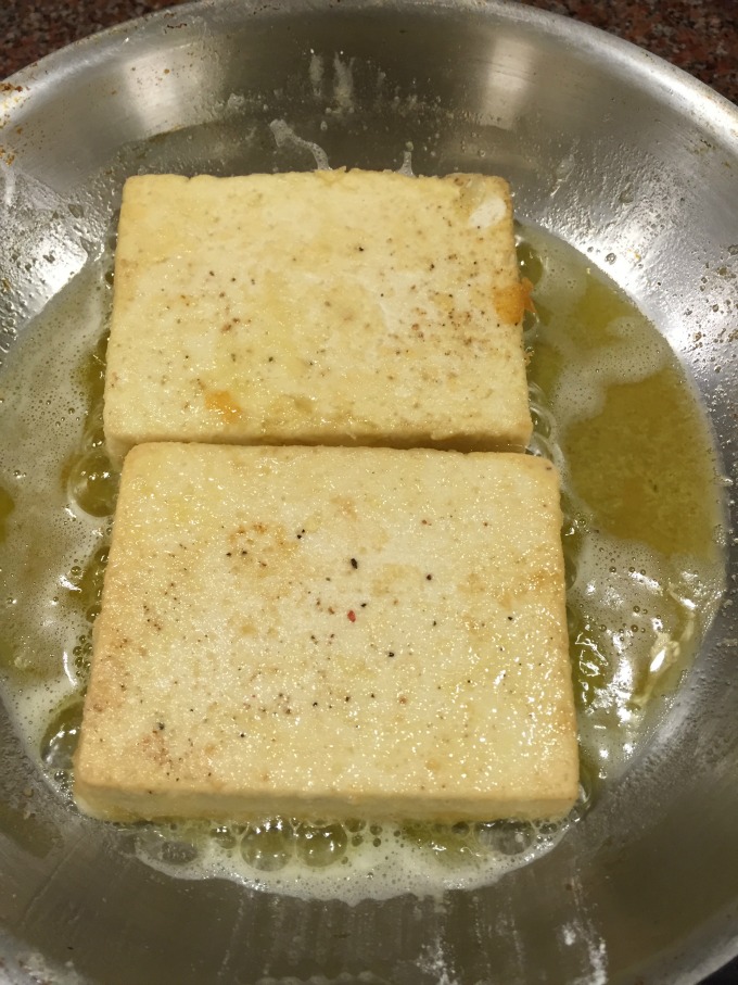 Tofu Cooking in Pan